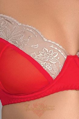 Комплект белья - LORAINE SET red L/XL - Passion Exclusive: лиф, стринги, пояс для чулок
