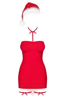 Комплект новорічний - Obsessive Kissmas chemise red S / M