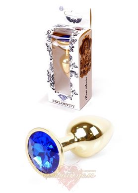 Анальная пробка - Jewellery Gold PLUG Blue, S