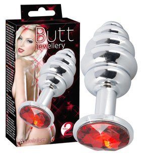 Анальная пробка - Alu Butt Plug Grooves 61325125400000 фото