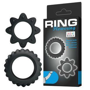 Ерекційні кільця - Ring Flowering 2x Rings Black 6603BI0516 фото