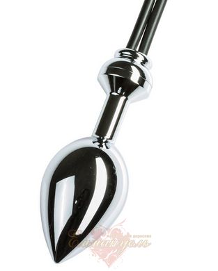 Эрекционное кольцо с пробкой - MALESATION Cock-Grip with aluminum plug, large, chrome