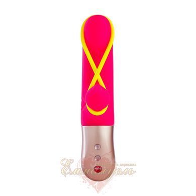 Минивибратор-кролик со стимулирующей лентой - Fun Factory AMORINO pink/neon yellow, съемная лента SX0946 фото