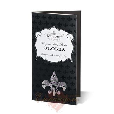 Пэстис из кристаллов - Petits Joujoux Gloria set of 2 - Black/Silver, украшение на грудь