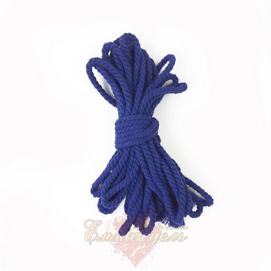 Хлопковая веревка BDSM 8 метров, 6 мм, цвет синий