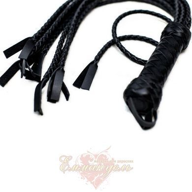 Flogger Cat, 9 braided tails 50 cm each, black color SO5187 &mdash; photos