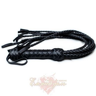 Flogger Cat, 9 braided tails 50 cm each, black color SO5187 &mdash; photos