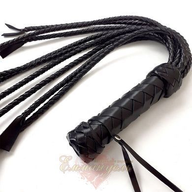 Flogger Cat, 9 braided tails 50 cm each, black color SO5187 &mdash; photos