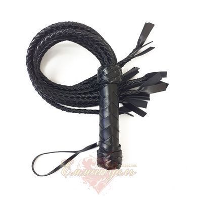 Flogger Cat, 9 braided tails 50 cm each, black color SO5187 &mdash; photos