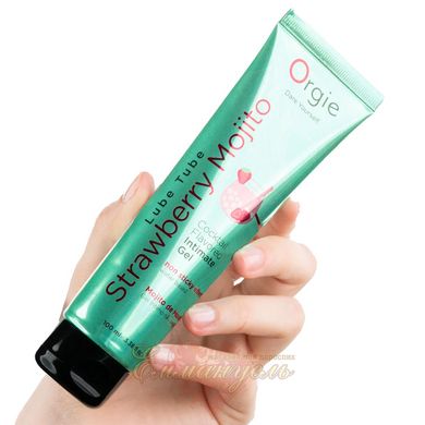 Edible lubricant - Orgie Lube Tube Cocktail "Strawberry Mojito", 100 ml