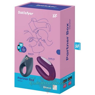 Set Satisfyer Partner Box 2 - (vibrator for couples Double Joy + Royal One vibrating ring)