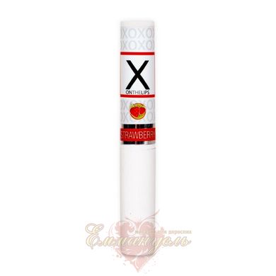 Стимулирующий бальзам для губ унисекс Sensuva - X on the Lips Strawberry с феромонами