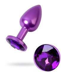 Анальный страз - Toyfa Metal фиолетовый, с кристаллом цвета аметист, 7,2 см, ø2,8 см, 50 г