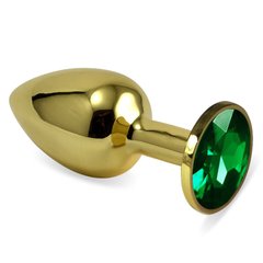Анальна пробка - Rosebud Classic Metal Plug S(Gold) - Green