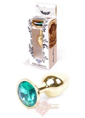 Анальная пробка - Jewellery Gold PLUG Green, S