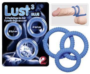 Эрекционные кольца - Lust 3 Blue 61325043000000 фото