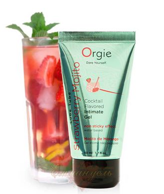 Edible lubricant - Orgie Lube Tube Cocktail "Strawberry Mojito", 50 ml