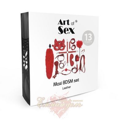 Набір BDSM Art Of Sex &ndash; Maxi BDSM Set Leather, 13 предметів, чорний, натуральна шкіра SO7139 фото