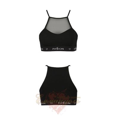 Sports top with transparent insert - Passion PS006 TOP M, black