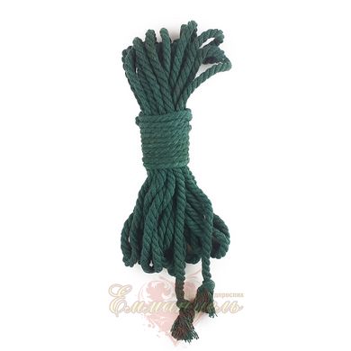 Бавовняна мотузка BDSM 8 метрів, 6 мм, колір зелений