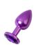 Анальний страз - Toyfa Metal фіолетовий, з кристалом кольору аметист, 7,2 см, ø2,8 см, 50 г