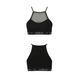 Sports top with transparent insert - Passion PS006 TOP M, black