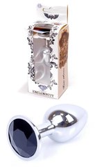 Анальная пробка - Boss Series - Jewellery Silver PLUG Black S