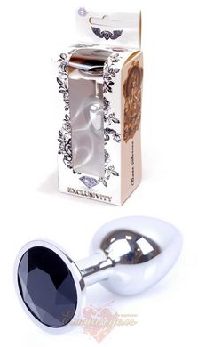 Анальная пробка - Boss Series - Jewellery Silver PLUG Black S