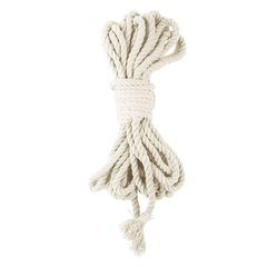 Бавовняна мотузка BDSM 8 метрів, 6 мм, колір білий