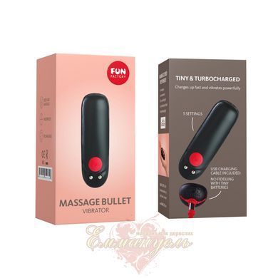 Віброкуля - Fun Factory Massage BULLET, чорна, діаметр 2,5 см, 3 швидкості, 3 малюнки вібрації SX0948 фото