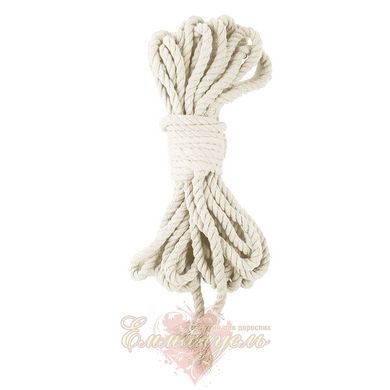 Бавовняна мотузка BDSM 8 метрів, 6 мм, колір білий