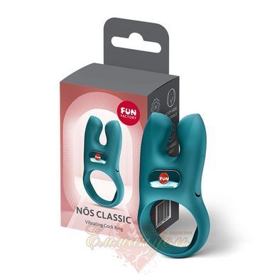 Эрекционное виброкольцо с двойной стимуляцией клитора Fun Factory NŌS CLASSIC Bottle Green, 2 мотора SX3727 фото