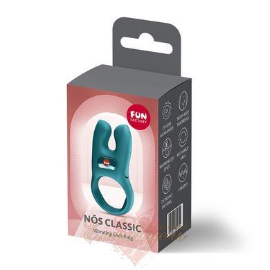 Эрекционное виброкольцо с двойной стимуляцией клитора Fun Factory NŌS CLASSIC Bottle Green, 2 мотора SX3727 фото