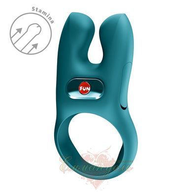 Эрекционное виброкольцо с двойной стимуляцией клитора Fun Factory NŌS CLASSIC Bottle Green, 2 мотора SX3727 фото