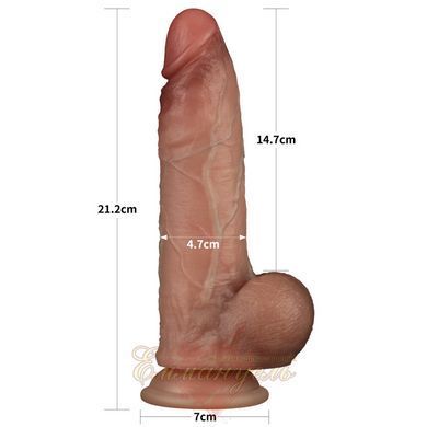 Фалоімітатор Sliding Skin Pro Dual Layer Silicone Dong 8.5" Flesh №1 6452LV417002 фото