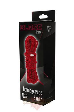 Веревка для бондажа - BLAZE DELUXE BONDAGE ROPE 5M RED