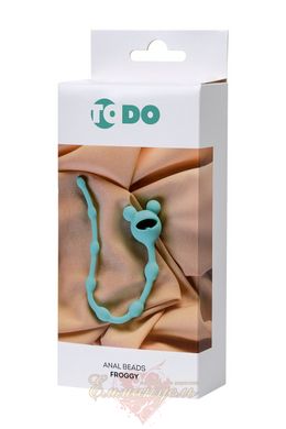 Анальний ланцюжок - ToDo By Toyfa Froggy, силікон, м'ятна, 27,4 см, ø 1,4 см