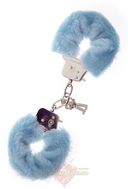 Handcuffs - Metal Handcuff with Plush, BLUE