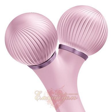 Электронный ультразвуковой ролик для массажа лица GESKE Sonic Facial Roller 4в1 Pink HB0181 фото