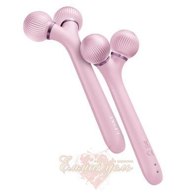 Электронный ультразвуковой ролик для массажа лица GESKE Sonic Facial Roller 4в1 Pink HB0181 фото