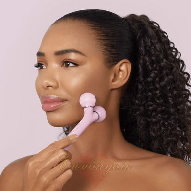 Электронный ультразвуковой ролик для массажа лица GESKE Sonic Facial Roller 4в1 Pink HB0181 фото
