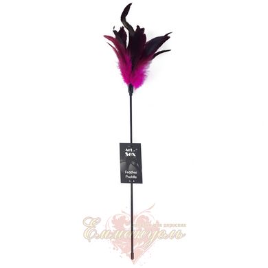 Tickler dark pink - Art of Sex Feather Paddle, young rooster feather
