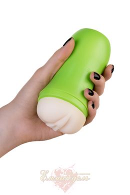 Мастурбатор - Toyfa A-Toys, вагина, зеленый/телесный, 14 см