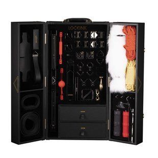Lockink All-in-1 BDSM Play Kit, black BDSM set with straps, eye mask, gags, anal plugs and candles SX0821 &mdash; photos