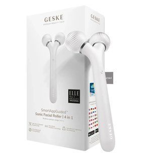 Электронный ультразвуковой ролик для массажа лица GESKE Sonic Facial Roller 4в1 white HB0183 фото