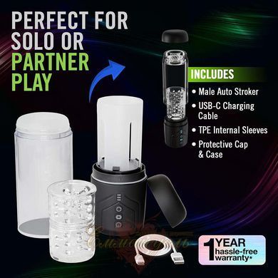 Whirlwind Pro Black Automatic Male Masturbator &ndash; 360&deg; Rotation, 7 Suction Modes BL70476SH &mdash; photos
