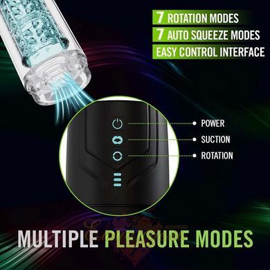 Whirlwind Pro Black Automatic Male Masturbator &ndash; 360&deg; Rotation, 7 Suction Modes BL70476SH &mdash; photos