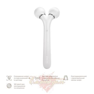 Электронный ультразвуковой ролик для массажа лица GESKE Sonic Facial Roller 4в1 white HB0183 фото