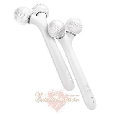 Электронный ультразвуковой ролик для массажа лица GESKE Sonic Facial Roller 4в1 white HB0183 фото