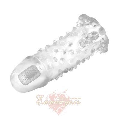 Penis cap - Penis sleeve 1, on-contact vibrator on the top